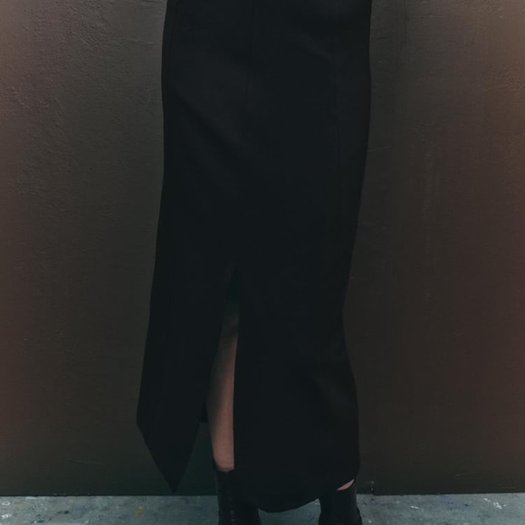 ZARA MIDI SKIRT WITH SIDE SLITS - Picture 1 of 9
